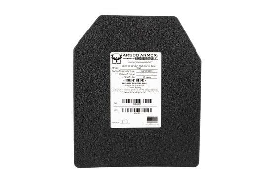 AR500 armour Level III curved steel core armour plate features a 20 year shelf life.